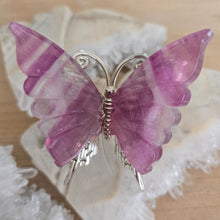 Load image into Gallery viewer, Magenta Fluorite Butterfly
