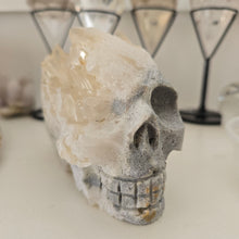 Load image into Gallery viewer, Quartz Cluster Stone Skull - Rainbow