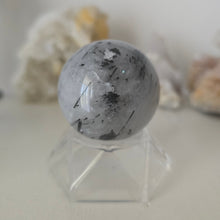 Load image into Gallery viewer, Black Tourmaline in Quartz Sphere