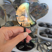 Load image into Gallery viewer, Labradorite Moon with stand