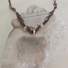 Load image into Gallery viewer, Pink Amethyst Butterfly Macrame Necklace