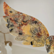 Load image into Gallery viewer, Yellow Crazy Lace Agate Heart with Wings