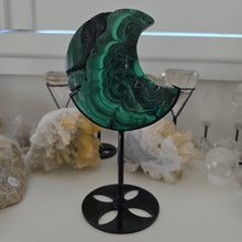 Load image into Gallery viewer, Malachite Crescent Moon