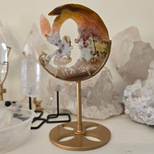 Load image into Gallery viewer, Druzy Agate Crescent Moon Fairy on Stand - small
