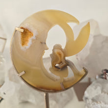 Load image into Gallery viewer, Druzy Agate Crescent Moon Fairy on Stand - small
