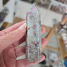 Load image into Gallery viewer, Pink Tourmaline and Lepidolite in Quartz Obelisk