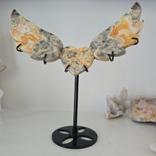 Load image into Gallery viewer, Yellow Crazy Lace Agate Heart with Wings
