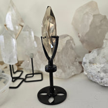 Load image into Gallery viewer, Smoky Quartz Faceted Diamond with Spinning Stand