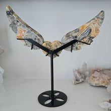 Load image into Gallery viewer, Yellow Crazy Lace Agate Heart with Wings