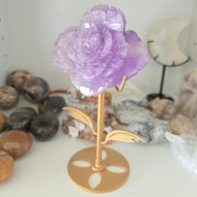 Load image into Gallery viewer, Amethyst Rose on Stand