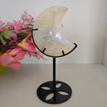 Load image into Gallery viewer, Moonstone Crescent Moon with Stand