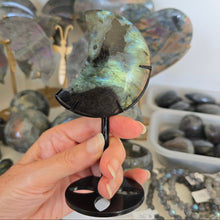 Load image into Gallery viewer, Labradorite Moon with stand