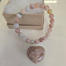 Load image into Gallery viewer, Flower Agate Bracelet and Heart Boxset