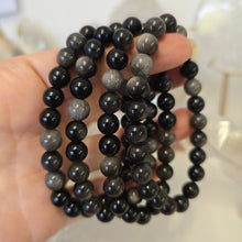 Load image into Gallery viewer, Silver Sheen Obsidian Bracelet