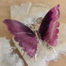 Load image into Gallery viewer, Magenta Fluorite Butterfly