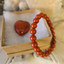 Load image into Gallery viewer, Red Jasper Heart and Bracelet Boxed Set