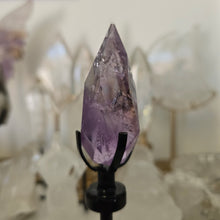 Load image into Gallery viewer, Amethyst Faceted Diamond with Spinning Stand - Rainbows