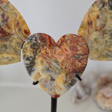 Load image into Gallery viewer, Yellow Crazy Lace Agate Heart with Wings