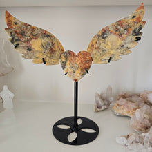 Load image into Gallery viewer, Yellow Crazy Lace Agate Heart with Wings