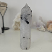 Load image into Gallery viewer, Black Tourmaline in Quartz Tower