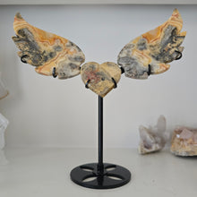 Load image into Gallery viewer, Yellow Crazy Lace Agate Heart with Wings