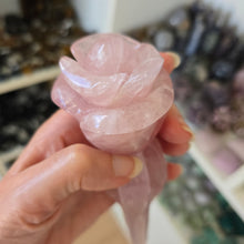 Load image into Gallery viewer, Rose Quartz Rose with Stand