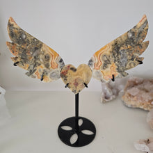 Load image into Gallery viewer, Yellow Crazy Lace Agate Heart with Wings