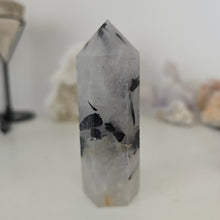 Load image into Gallery viewer, Black Tourmaline in Quartz Tower