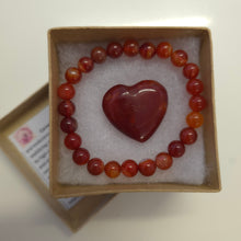 Load image into Gallery viewer, Carnelian Bracelet and Heart Boxset