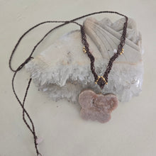 Load image into Gallery viewer, Pink Amethyst Butterfly Macrame Necklace
