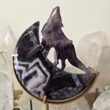 Load image into Gallery viewer, Chevron Amethyst Moon Howling Wolf