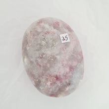 Load image into Gallery viewer, Pink Tourmaline and Lepidolite in Quartz Palmstone