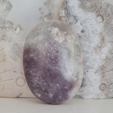 Load image into Gallery viewer, Pink Tourmaline and Lepidolite in Quartz Palmstone