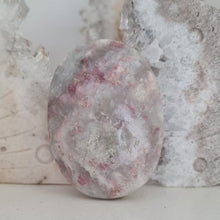 Load image into Gallery viewer, Pink Tourmaline and Lepidolite in Quartz Palmstone