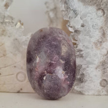 Load image into Gallery viewer, Pink Tourmaline and Lepidolite in Quartz Palmstone