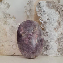 Load image into Gallery viewer, Pink Tourmaline and Lepidolite in Quartz Palmstone