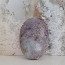 Load image into Gallery viewer, Pink Tourmaline and Lepidolite in Quartz Palmstone