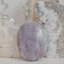 Load image into Gallery viewer, Pink Tourmaline in Quartz and Lepidolite Palmstone
