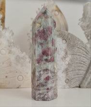 Load image into Gallery viewer, Pink Tourmaline and Lepidolite in Quartz Obelisk