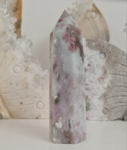 Load image into Gallery viewer, Pink Tourmaline and Lepidolite in Quartz Obelisk