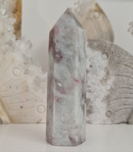 Load image into Gallery viewer, Pink Tourmaline and Lepidolite in Quartz Obelisk