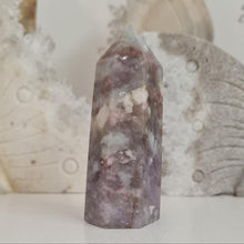 Load image into Gallery viewer, Pink Tourmaline and Lepidolite in Quartz Obelisk