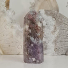 Load image into Gallery viewer, Pink Tourmaline and Lepidolite in Quartz Obelisk