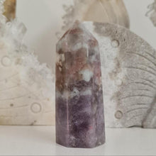 Load image into Gallery viewer, Pink Tourmaline and Lepidolite in Quartz Obelisk