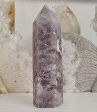 Load image into Gallery viewer, Pink Tourmaline and Lepidolite in Quartz Obelisk