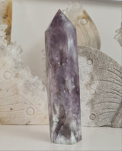 Load image into Gallery viewer, Pink Tourmaline and Lepidolite in Quartz Obelisk