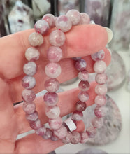 Load image into Gallery viewer, Pink Tourmaline and Lepidolite Beaded Bracelet