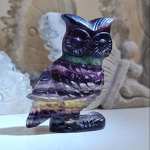 Load image into Gallery viewer, Rainbow Fluorite Owl