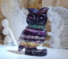 Load image into Gallery viewer, Rainbow Fluorite Owl
