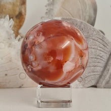 Load image into Gallery viewer, Carnelian Flower Agate Sphere